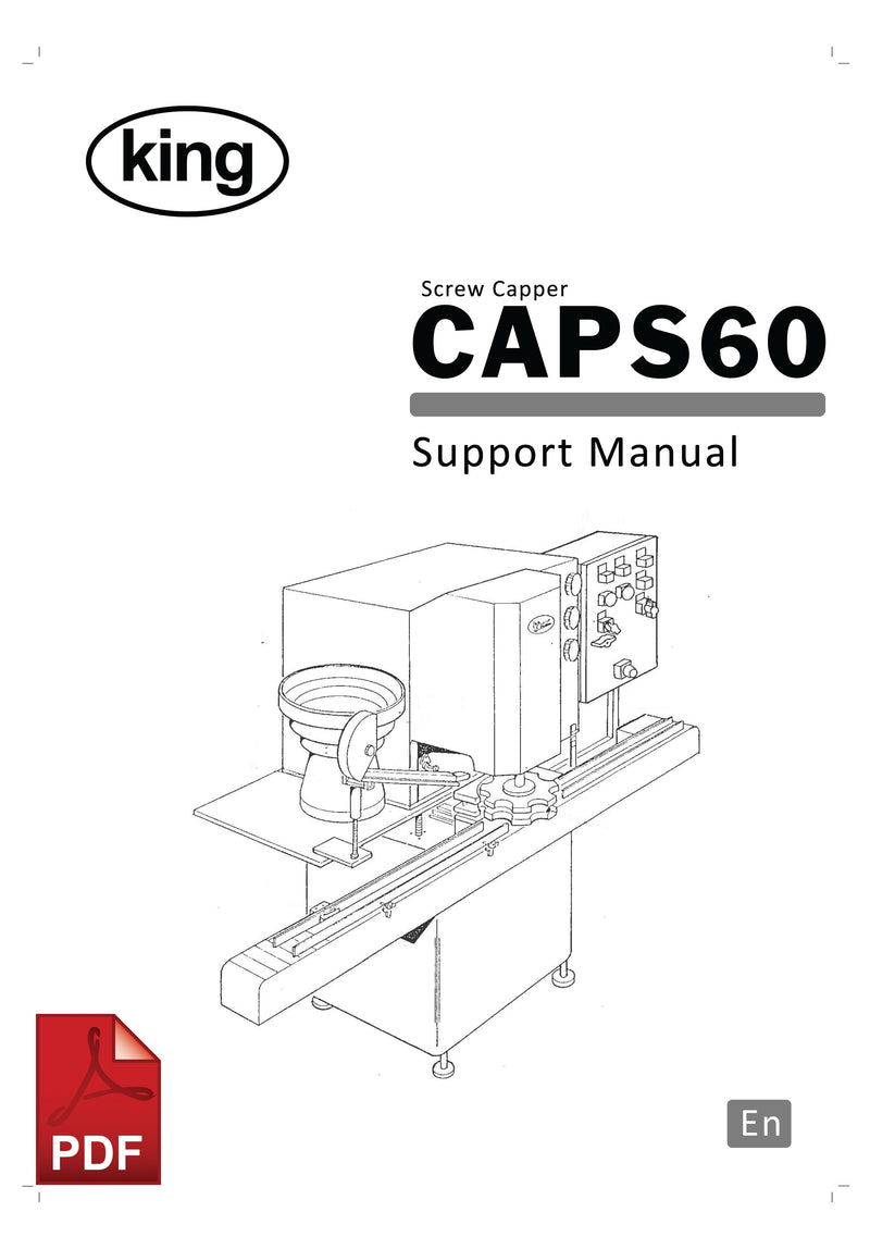 King CAPS60 Screw Capper User Instructions and Servicing Manual
