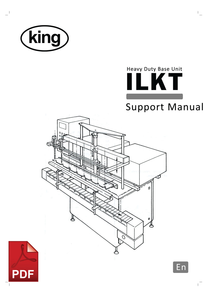 King ILKT Heavy Duty Base Unit Filler User Instructions and Servicing Manual 