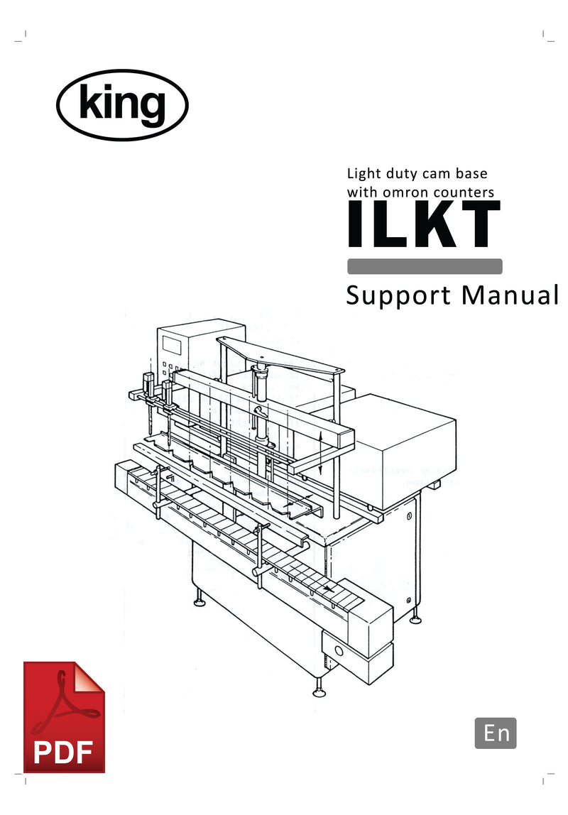 King ILKT Light Duty Cam Base Filler with Omron Counters User Instructions and Servicing Manual 