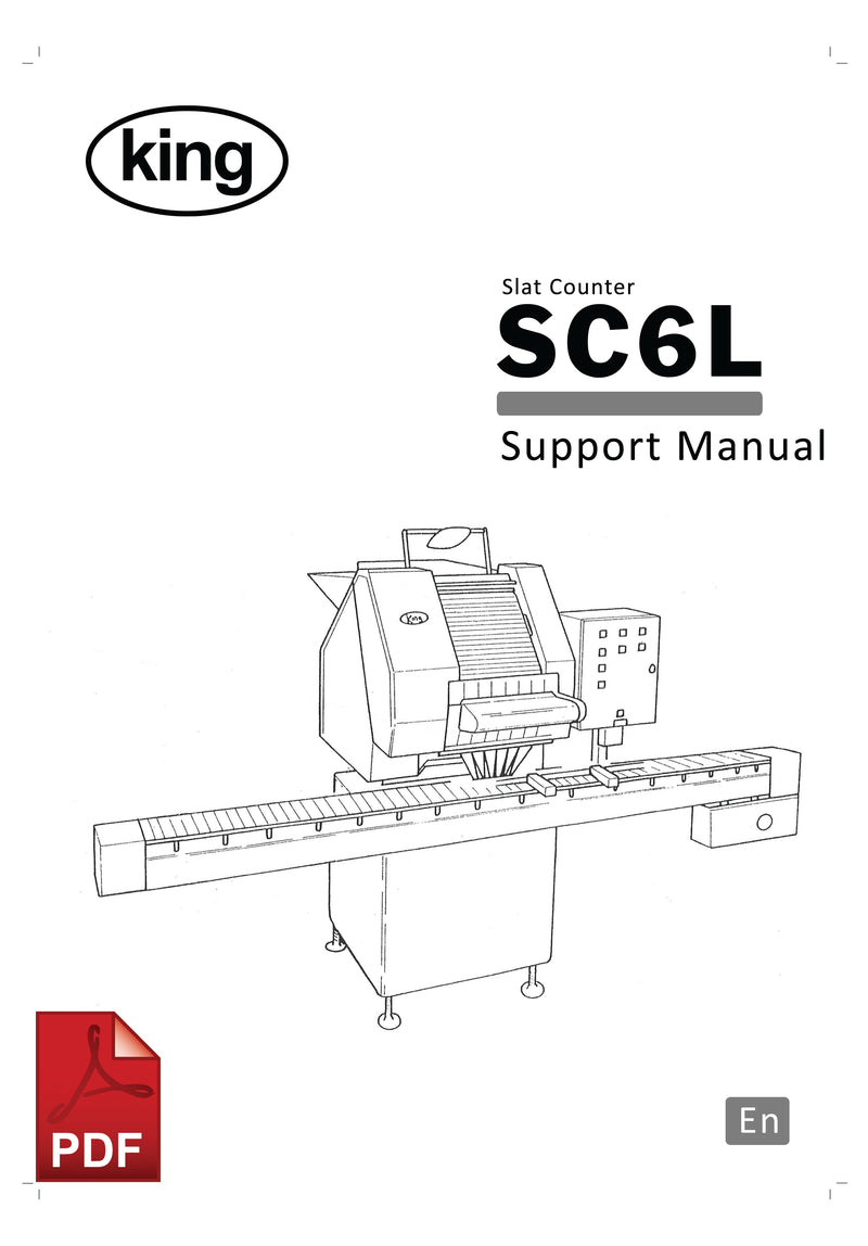 King SC6L Slat Counter User Instructions and Servicing Manual