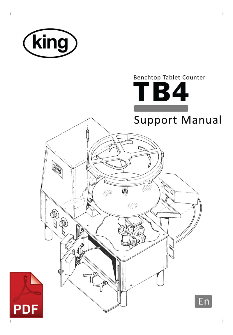 King TB4 Tablet Counter Service and Spare Parts Manual